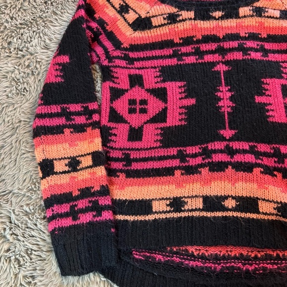 Roxy Aztec Fuzzy Santa Fe Sweater Multicolor Small - Picture 3 of 7